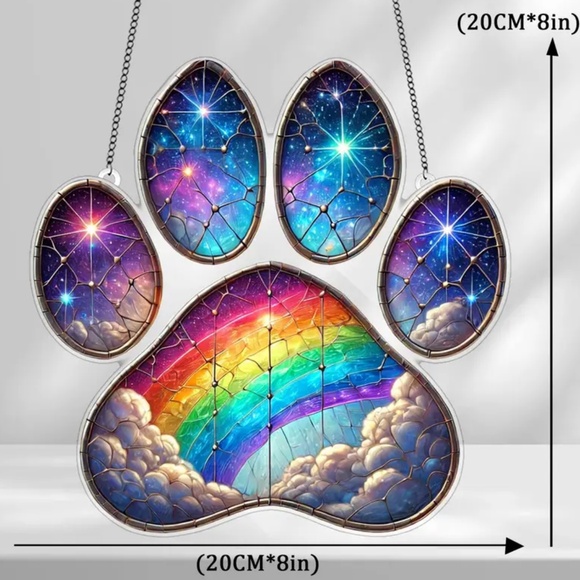 🎉Host Pick🎉 NEW! 8” Pet Rainbow Bridge Memorial Paw Print Sun Catcher! - Picture 3 of 3